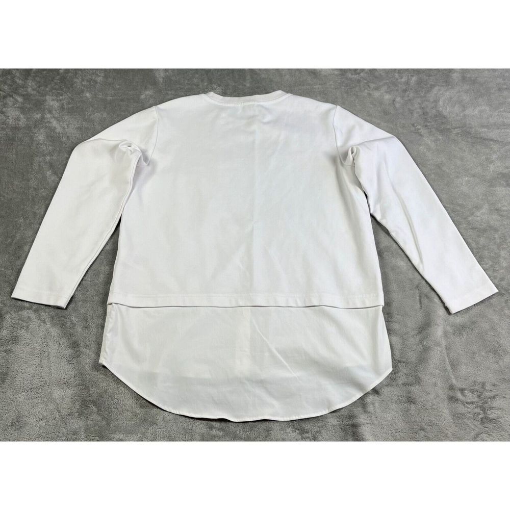 Athleta Gallery Top 2.0 Women's Medium White Long Sleeve Tunic High-Low Hem - Picture 2 of 9